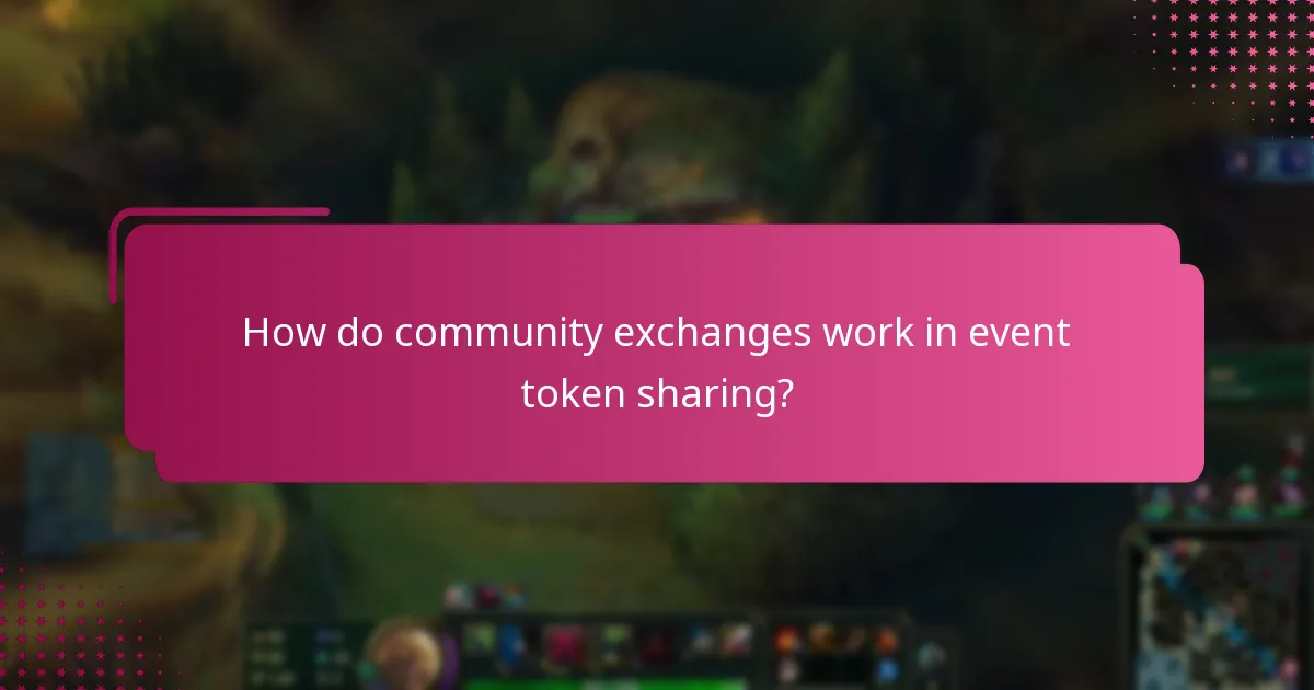 How do community exchanges work in event token sharing?