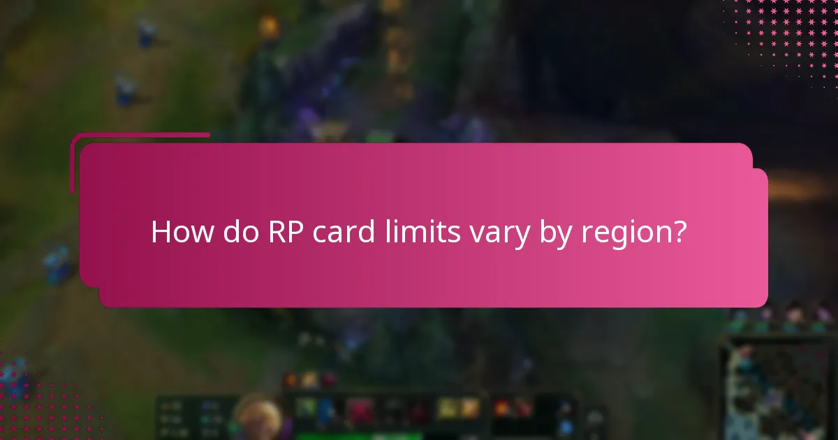 What account restrictions affect RP card limits?